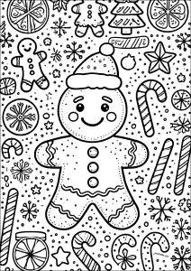 Homem De Pão De Mel Com Chapéu De Pai Natal