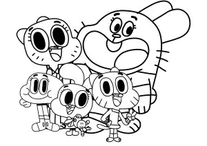 Dibujos para colorear para niños de o incrível mundo de gumball