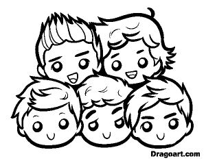 Páginas de colorir One Direction para as crianças imprimirem