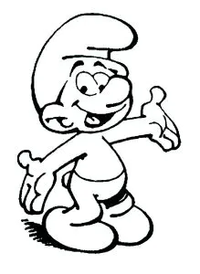 Coloração De Smurfs Feliz.