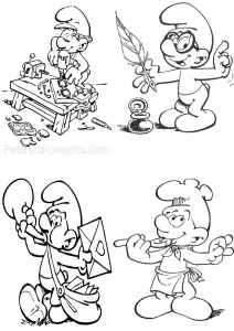 Smurfs De Ossos Para Colorir Páginas Para Crianças