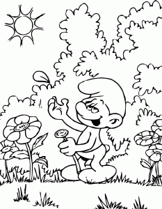 Desenho ósseo gratuito dos Smurfs para descarregar e colorir