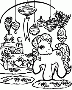 Desenho livre de Pequena Pony para imprimir e colorir