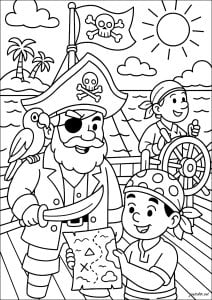 Desenhos para colorir gratuitos de piratas para baixar