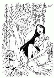 Imagem Pocahontas para imprimir e colorir