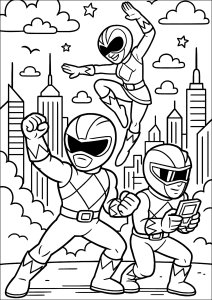 Desenhos para colorir gratuitos para crianças de power rangers