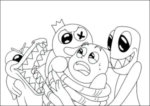 Personagens Divertidas Dos Amigos Do Arco Íris Para Colorir
