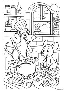 Desenhos para colorir gratuitos de ratatui (ratatouille) para baixar