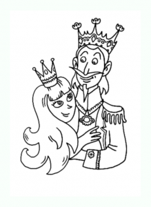 Páginas de colorir Rei e Rainha para descarregar