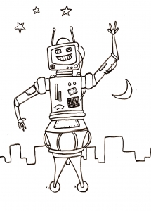 Desenho Robo grátis para descarregar e colorir