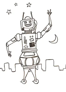 Desenho Robo Grátis Para Descarregar E Colorir