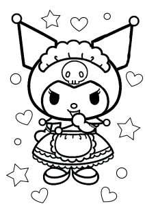 Kuromi Rodeada De Corações E Estrelas