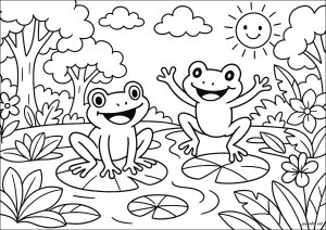 Desenhos para colorir gratuitos de sapos para baixar