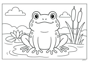 Uma Grande Rã Engraçada Para Colorir