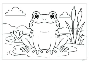 Uma Grande Rã Engraçada Para Colorir