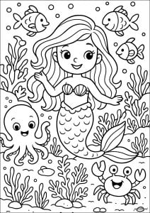 Desenhos para colorir de sereias para baixar