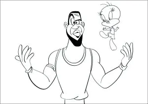 Desenhos para colorir para crianças gratuitos de space jam