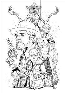 Desenhos para colorir gratuitos de stranger things para imprimir
