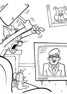 Desenho livre de tom e jerry para imprimir e colorir
