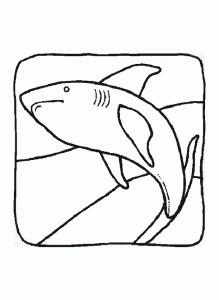 Páginas de coloração de tubarões gratuitas