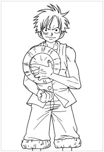 Monkey D. Luffy Com O Seu Chapéu Na Mão