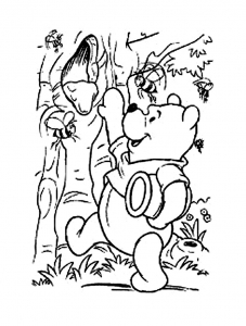 Desenho gratuito de Winnie the Pooh para imprimir e colorir