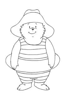 Desenhos para colorir para crianças de urso-paddington