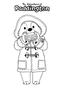 Desenhos para colorir para crianças de urso paddington
