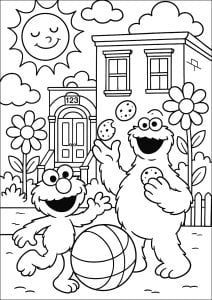 Desenhos para colorir gratuitos de vila sesamo para crianças