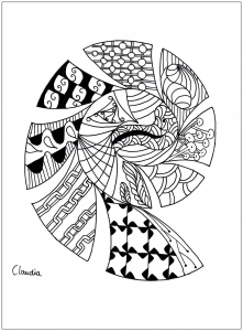 Desenhos simples para colorir para crianças de zentangle, grátis, para baixar