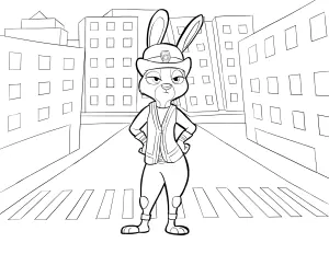 Desenhos para colorir para crianças gratuitos de zootopia