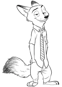 Desenhos Simples Para Colorir Para Crianças De Zootopia, Grátis, Para Baixar