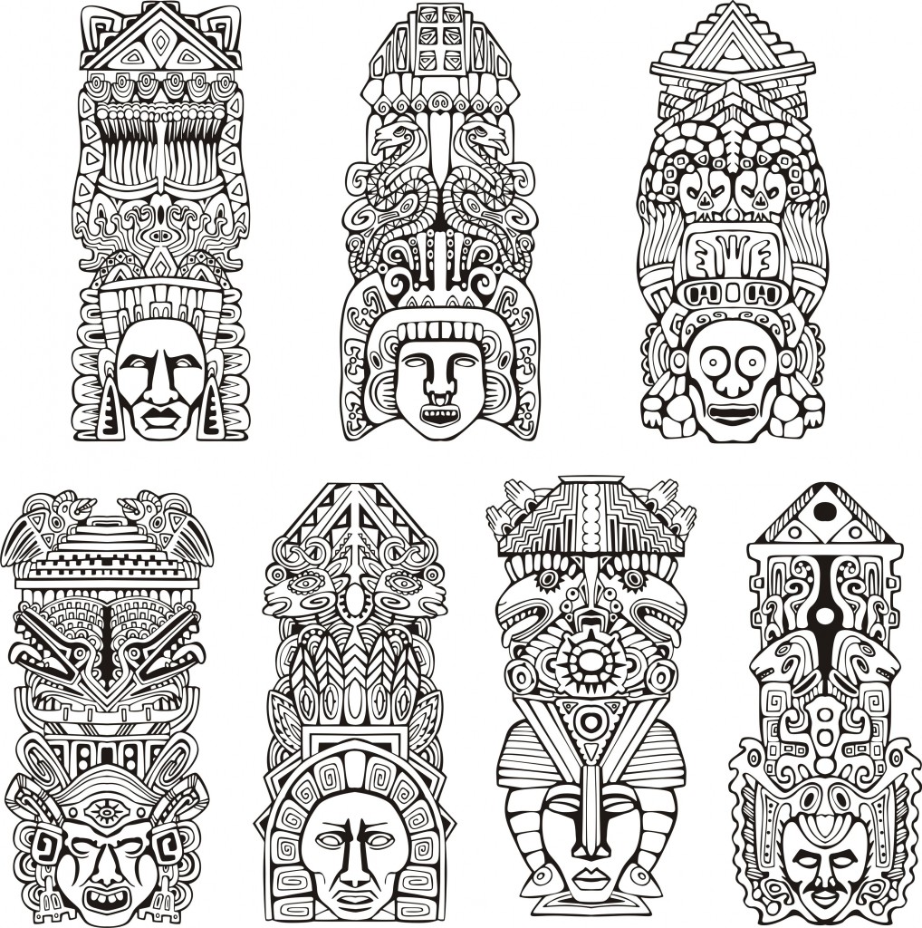 Our new coloring pages gallery quot;Mayans, Incas and Aztecsquot;  Coloring Pages for Adults