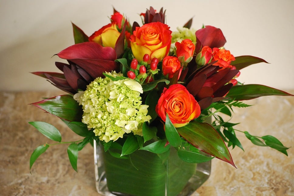 Flowers create a warm and welcoming table for family.