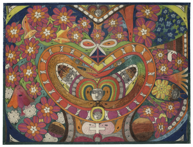 Realised by Adolf Wölfli (coloured pencils)