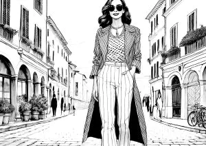 Mujer elegante en una calle