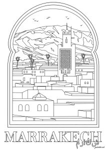 Vista de Marrakech a través de una ventana
