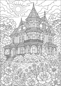 Mansión Victoriana y su Jardín de Flores