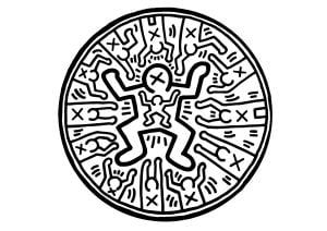 Coloración Circular Inspirada En Las Obras De Keith Haring