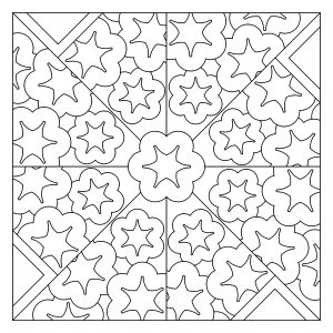 Bonito azulejo con motivos de flores estrelladas