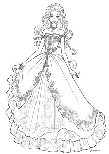 Barbie y su bonito vestido de princesa