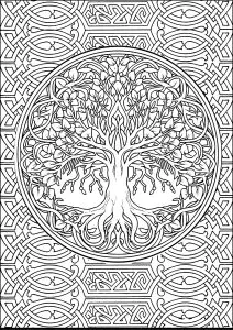 Complejo dibujo del Árbol de la Vida