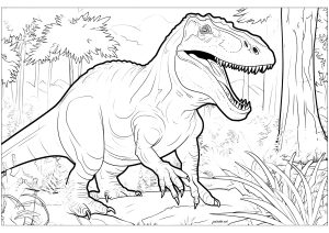 Tiranosaurio en su entorno natural