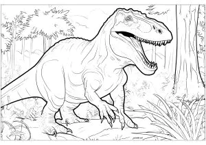 Tiranosaurio En Su Entorno Natural
