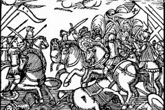 Coloreado Creado A Partir De Un Grabado De 1620 De Caballeros En Guerra