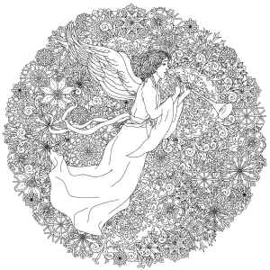 Ángel En Medio De Copos De Nieve