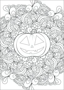 Bonita Calabaza Con Motivos Abstractos En El Centro