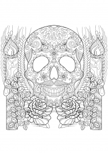 Calavera y velas