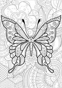 Mariposa Con Fondo Floreado   4