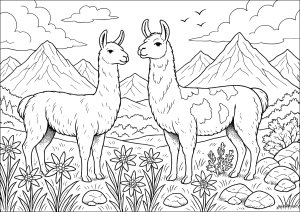 Majestuosas llamas de montaña